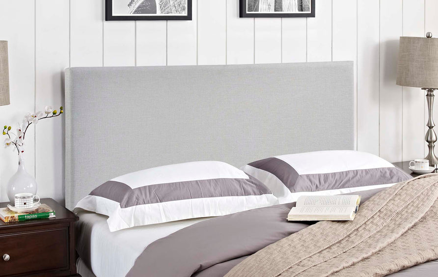 Grove Upholstered Fabric Full Headboard in Sky Gray
