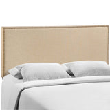 Grove Nailhead Upholstered Queen Headboard in Cafe