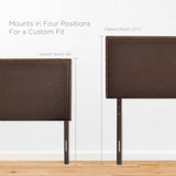 Grove Nailhead Upholstered Queen Headboard in Dark Brown