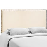 Grove Nailhead Upholstered Queen Headboard in Ivory