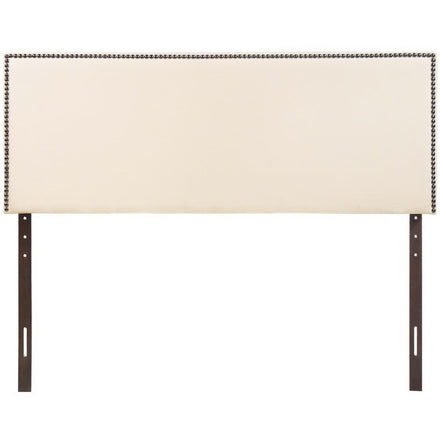 Region Nailhead Upholstered Queen Headboard in Ivory