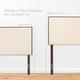 Grove Nailhead Upholstered Queen Headboard in Ivory