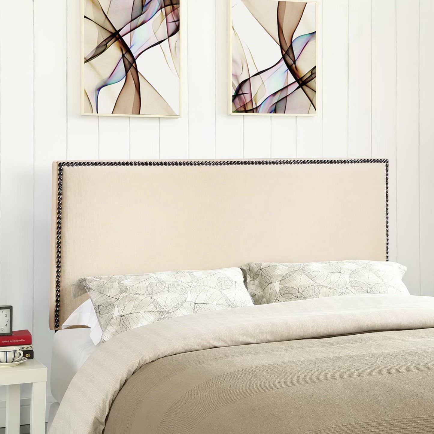 Region Nailhead Upholstered Queen Headboard by Furniture For America