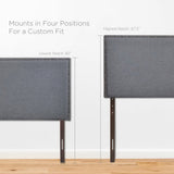 Grove Nailhead Upholstered Queen Headboard in Smoke