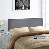 Grove Nailhead Upholstered Queen Headboard in Smoke