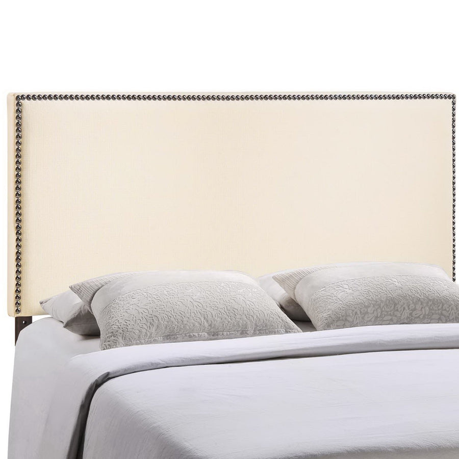 Grove Nailhead Upholstered Full Headboard in Ivory