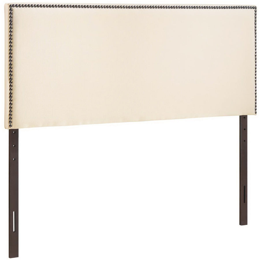 Grove Nailhead Upholstered Full Headboard in Ivory
