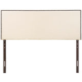 Grove Nailhead Upholstered Full Headboard in Ivory