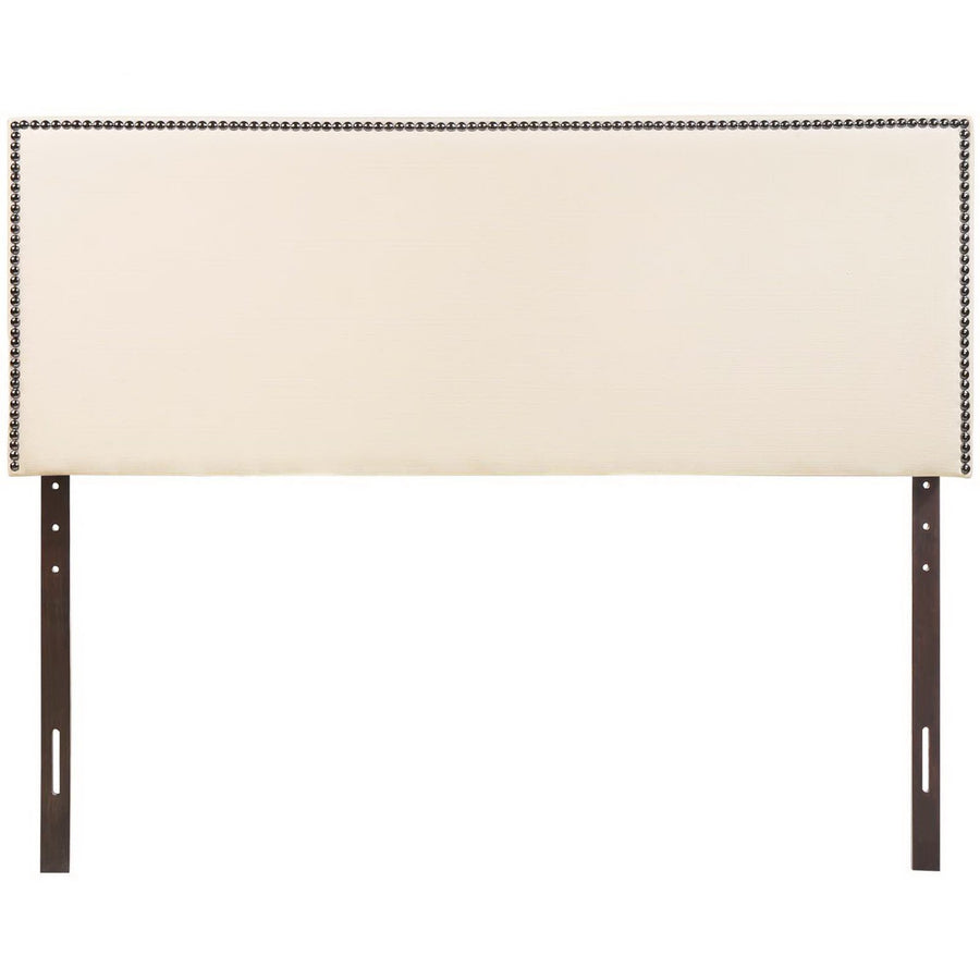 Grove Nailhead Upholstered Full Headboard in Ivory