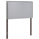 Grove Nailhead Upholstered Twin Headboard in Sky Gray