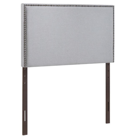 Region Nailhead Upholstered Twin Headboard in Sky Gray