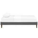 Aughrim Fabric Twin Bed Frame with Squared Tapered Legs in Gray