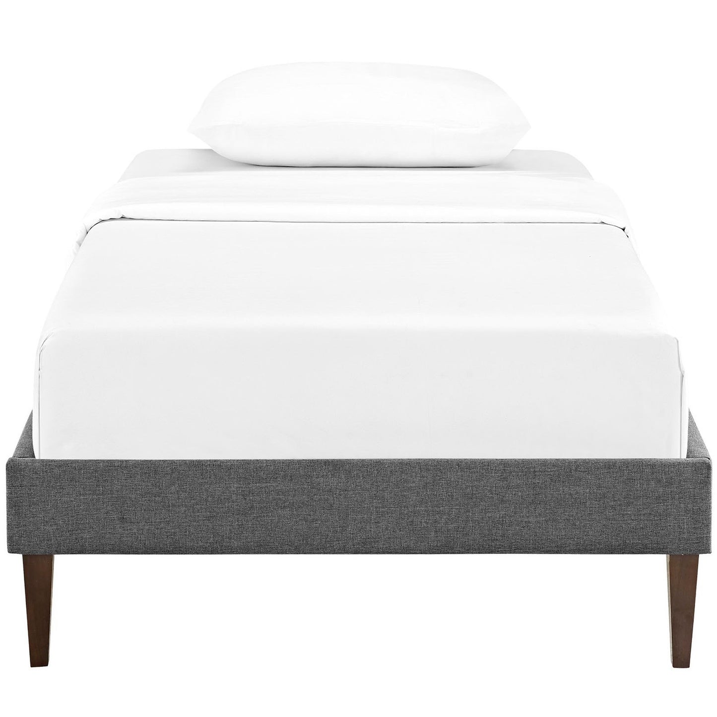 Sharon Fabric Twin Bed Frame with Squared Tapered Legs by Furniture For America
