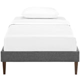 Aughrim Fabric Twin Bed Frame with Squared Tapered Legs in Gray