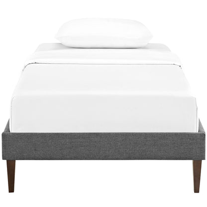 Sharon Fabric Twin Bed Frame with Squared Tapered Legs by Furniture For America