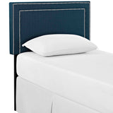 Yarrow Upholstered Fabric Twin Headboard in Azure