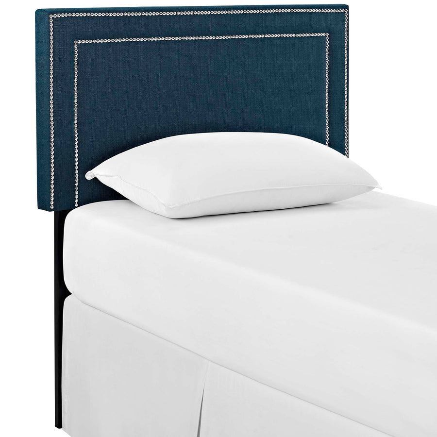 Yarrow Upholstered Fabric Twin Headboard in Azure