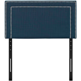 Yarrow Upholstered Fabric Twin Headboard in Azure