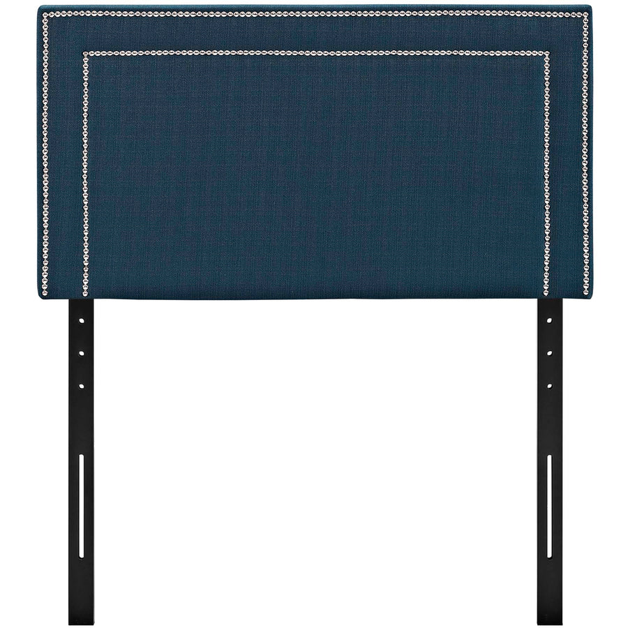 Yarrow Upholstered Fabric Twin Headboard in Azure