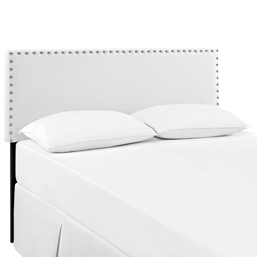 Ara Upholstered Vinyl Full Headboard in White