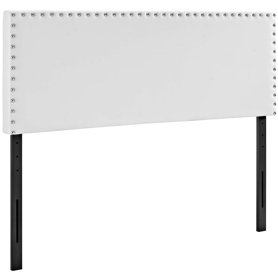 Ara Upholstered Vinyl Full Headboard in White