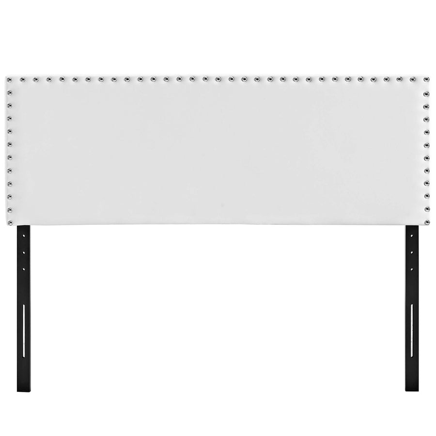 Ara Upholstered Vinyl Full Headboard in White