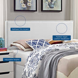 Ara Upholstered Vinyl Full Headboard in White