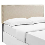 Ara Upholstered Fabric Queen Headboard in Beige