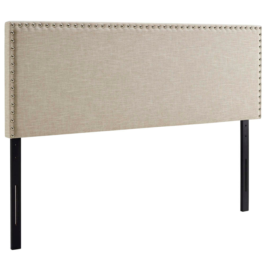 Ara Upholstered Fabric Queen Headboard in Beige