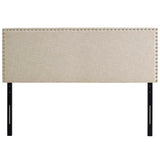 Ara Upholstered Fabric Queen Headboard in Beige