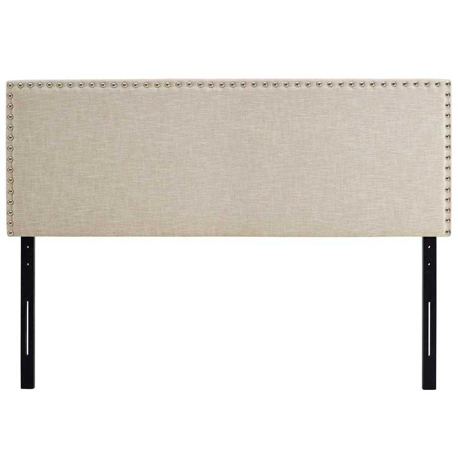 Ara Upholstered Fabric Queen Headboard in Beige
