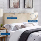 Ara Upholstered Fabric Queen Headboard in Beige