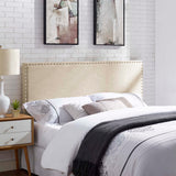 Ara Upholstered Fabric Queen Headboard in Beige