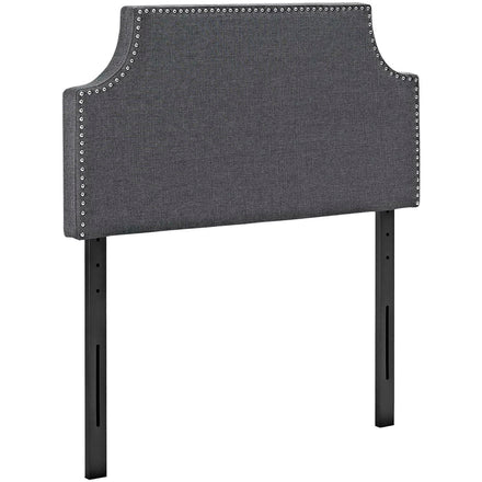 Laura Upholstered Fabric Twin Headboard in Gray