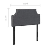 Sirius Upholstered Fabric Twin Headboard in Gray