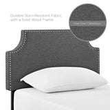 Sirius Upholstered Fabric Twin Headboard in Gray