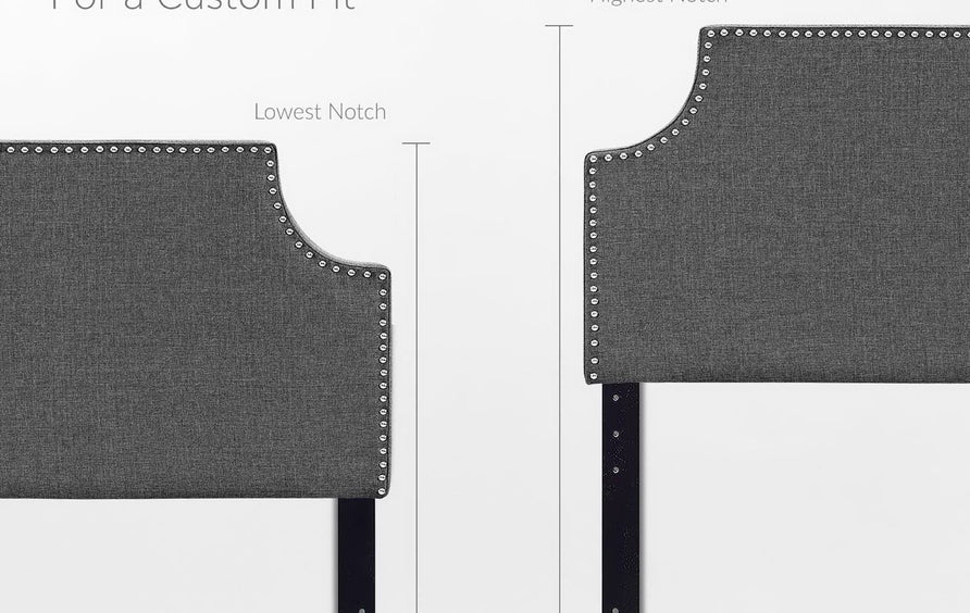 Sirius Upholstered Fabric Twin Headboard in Gray