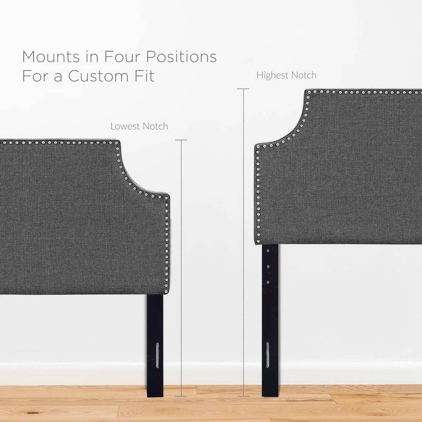 Laura Upholstered Fabric Twin Headboard by Furniture For America