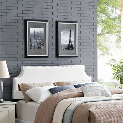 Laura Upholstered Vinyl Full Headboard by Furniture For America