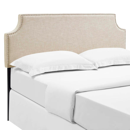 Laura Upholstered Fabric Queen Headboard in Beige
