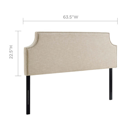 Laura Upholstered Fabric Queen Headboard in Beige