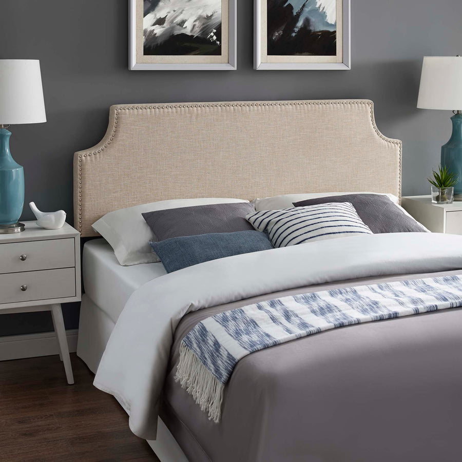 Sirius Upholstered Fabric Queen Headboard in Beige
