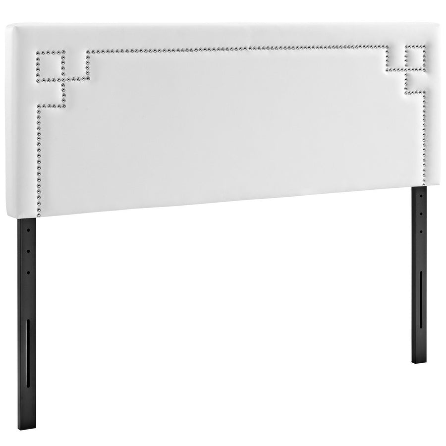 Seville Upholstered Vinyl Queen Headboard in White