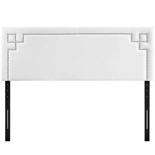 Josie Upholstered Vinyl Queen Headboard by Furniture For America