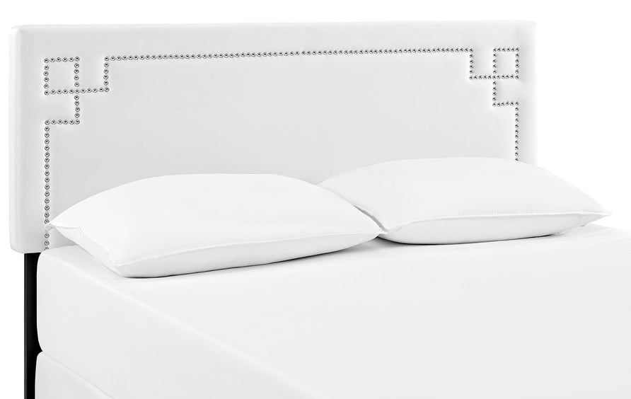 Seville Upholstered Vinyl Queen Headboard in White