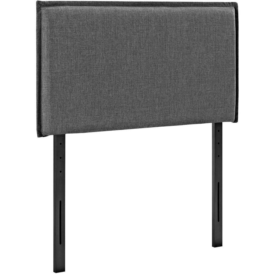Slate Upholstered Fabric Twin Headboard in Gray