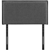 Slate Upholstered Fabric Twin Headboard in Gray