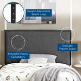 Slate Upholstered Fabric Twin Headboard in Gray