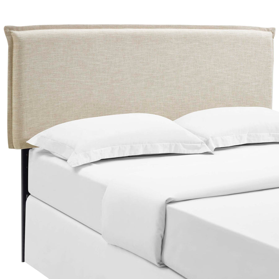Slate Upholstered Fabric Queen Headboard in Beige