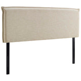 Slate Upholstered Fabric Queen Headboard in Beige